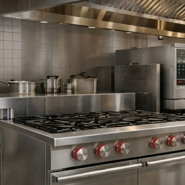 equipos de cocina industrial en acero inoxidable de grado comercial